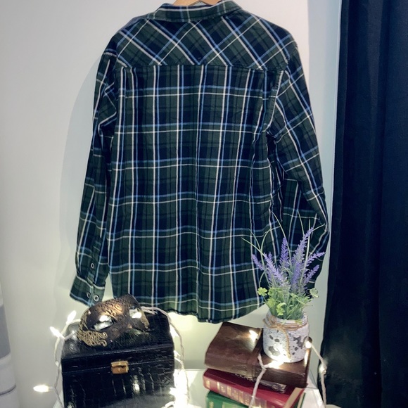 Green and Blue Plaid Button Up - Picture 3 of 5